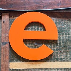 Orange Letter E Wall Decor